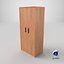 Low Poly 2 doors wood wardrobe 3D Model  StemCell certified UV 4K PBR Textures