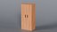Low Poly 2 doors wood wardrobe 3D Model  StemCell certified UV 4K PBR Textures
