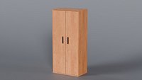 Low Poly 2 doors wood wardrobe 3D Model  StemCell certified UV 4K PBR Textures