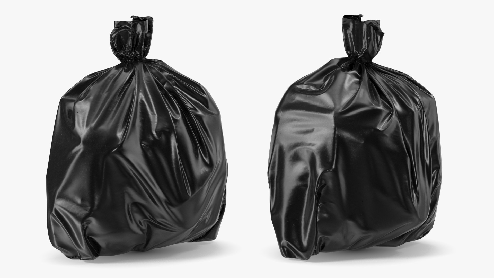 3D Tied Closed Black Trash Bags - TurboSquid 1852931