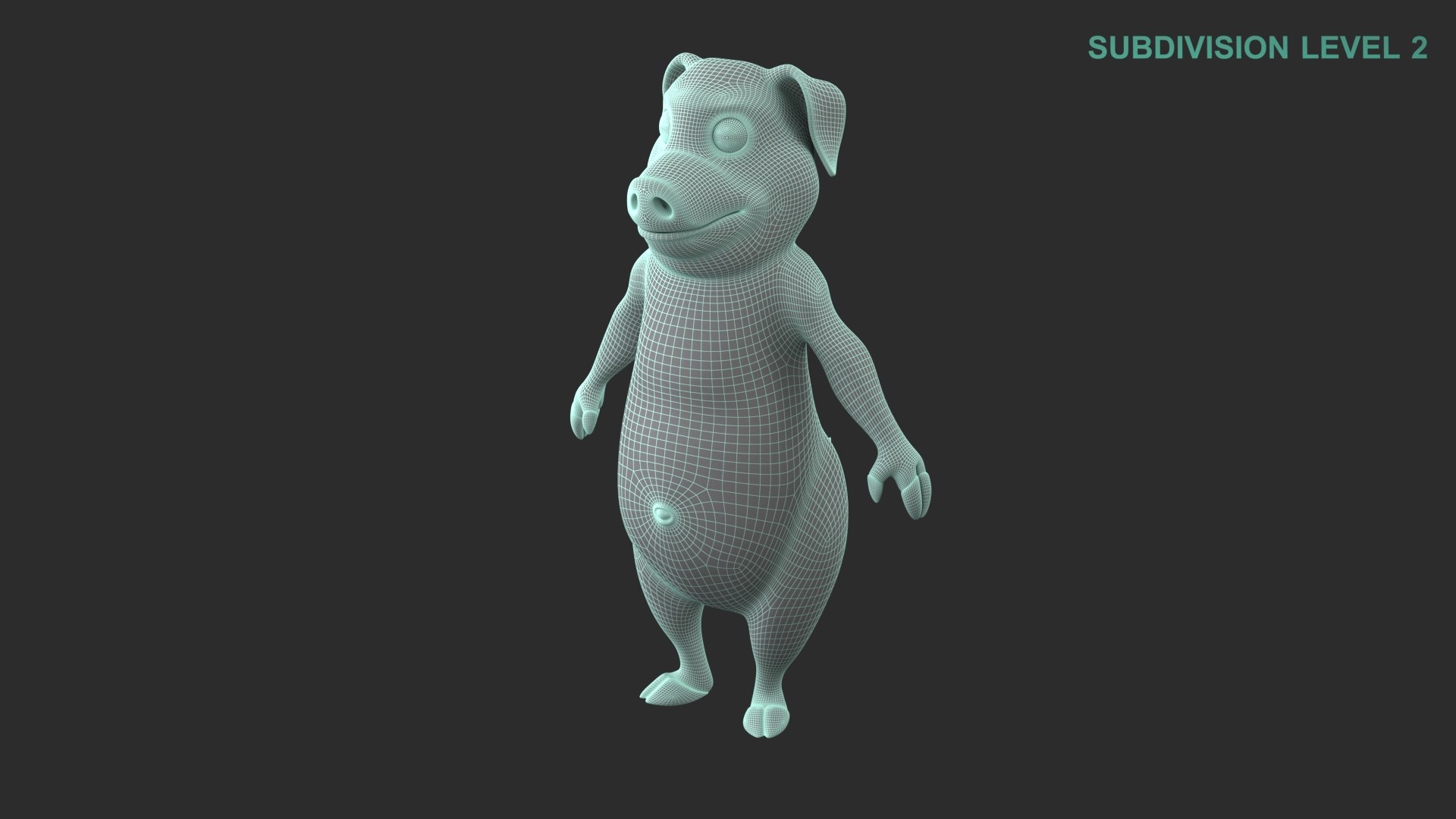 Cartoon Piggy Character 3D model https://p.turbosquid.com/ts-thumb/Gd/I9jtmw/IM/wireframe0001/jpg/1691387994/1920x1080/fit_q87/ad918dada8c8182e5524d02464bdf72fe5c764a6/wireframe0001.jpg