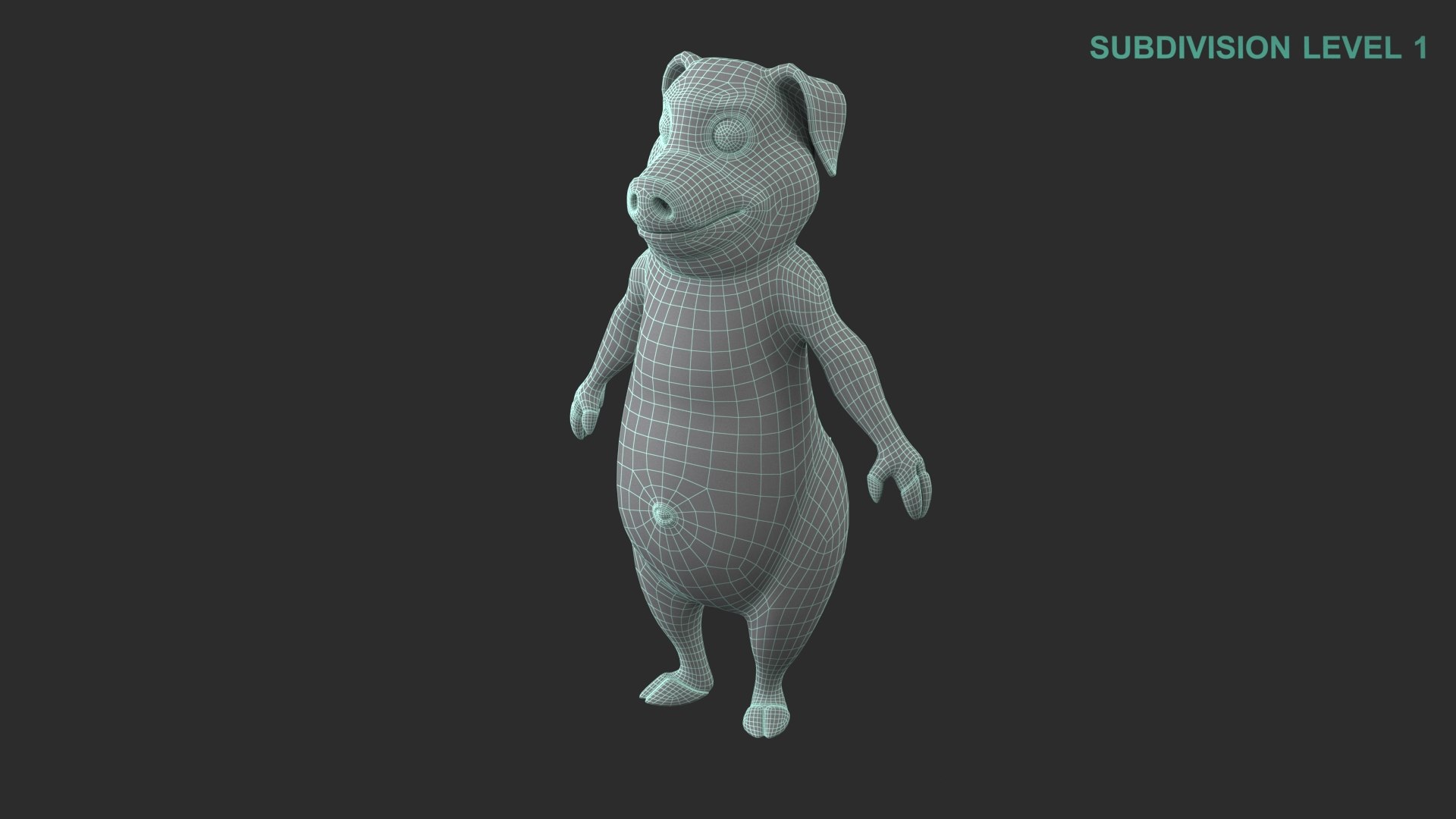 Cartoon Piggy Character 3D model https://p.turbosquid.com/ts-thumb/Gd/I9jtmw/aD/wireframe0004/jpg/1691387996/1920x1080/fit_q87/d7abd038ab61761d0d13449668aad0980307600d/wireframe0004.jpg