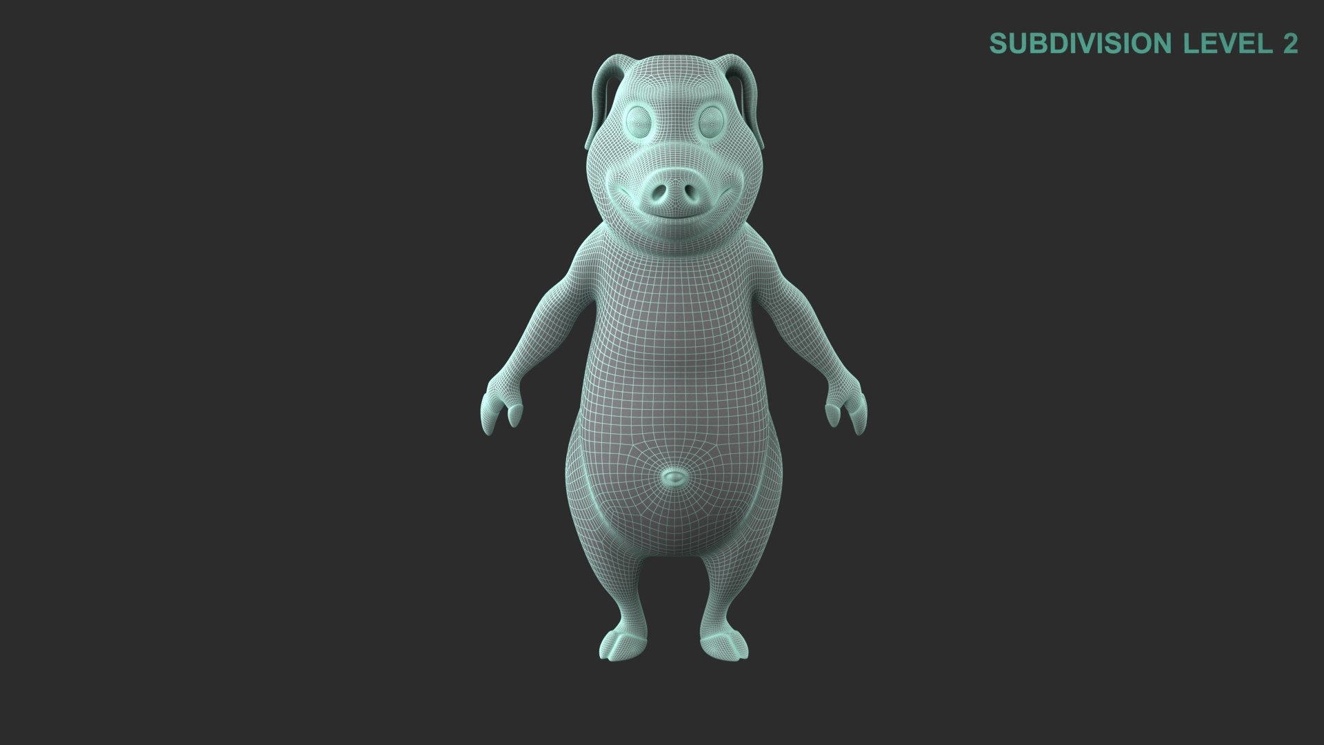 Cartoon Piggy Character 3D model https://p.turbosquid.com/ts-thumb/Gd/I9jtmw/oV/wireframe0002/jpg/1691387995/1920x1080/fit_q87/b30bfdb87bb7b0659e66c23489bb26919939d706/wireframe0002.jpg