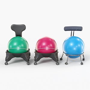 3D balance ball office chairs model