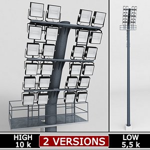 Stadium light LUX high low poly