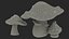 3D model Amanita Cartoon Mushrooms 3 Pieces