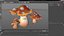 3D model Amanita Cartoon Mushrooms 3 Pieces