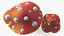 3D model Amanita Cartoon Mushrooms 3 Pieces