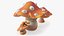 3D model Amanita Cartoon Mushrooms 3 Pieces