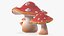 3D model Amanita Cartoon Mushrooms 3 Pieces