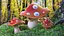 3D model Amanita Cartoon Mushrooms 3 Pieces