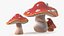 3D model Amanita Cartoon Mushrooms 3 Pieces
