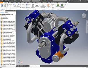 engine v 3D model
