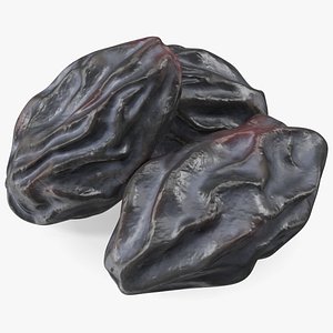 3D Black Dry Raisins model