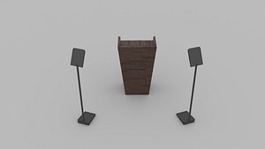 Wood Lectern and Prompter 3D