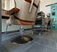Collection de mobilier de salon de coiffure PBR, modèle 3D : station de miroir, fauteuil de coiffure et lavabo