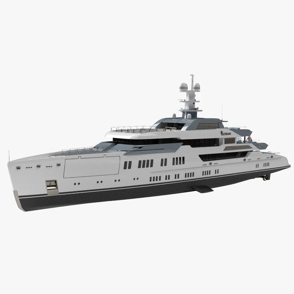 3D Elysian Superyacht Night Scene