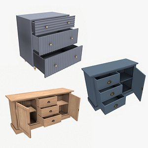 Wood Drawer Collection 3D model
