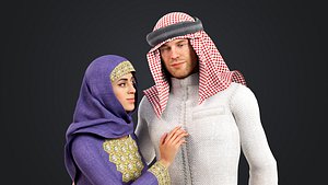 Arab couple Rigged model