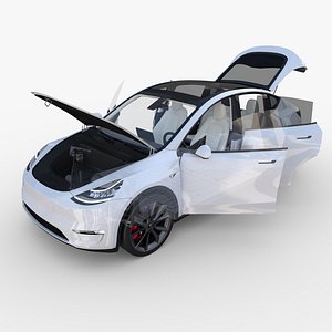 3D model tesla y awd chassis