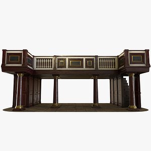 Antique Church Choir Loft Red - PBR