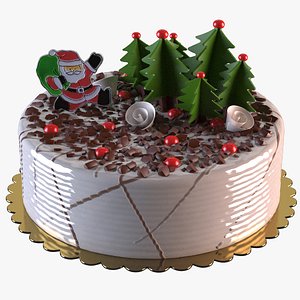 3D Christmas Doll in Christmas Cake Design · Creative Fabrica