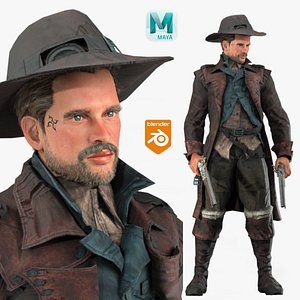 Realistic Rigged Medieval Warrior Man-Nitto Character 3D Model