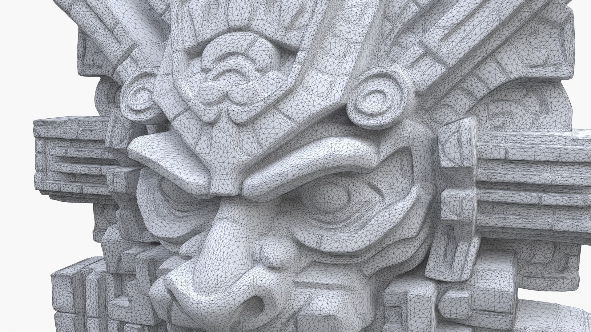 3D Model Aztec Stone Head 6 - TurboSquid 2196587