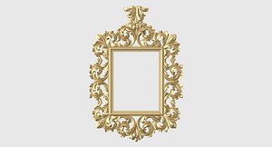 mirror frame baroque decoration 3D