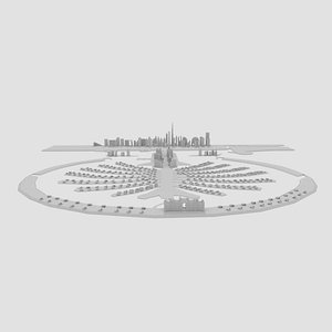 3D Dubai Palm Island model