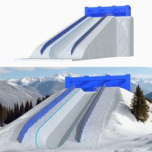 Official Olympic Halfpipe Snowboard Track with Walls