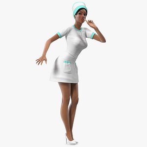 light skinned black nurse 3D