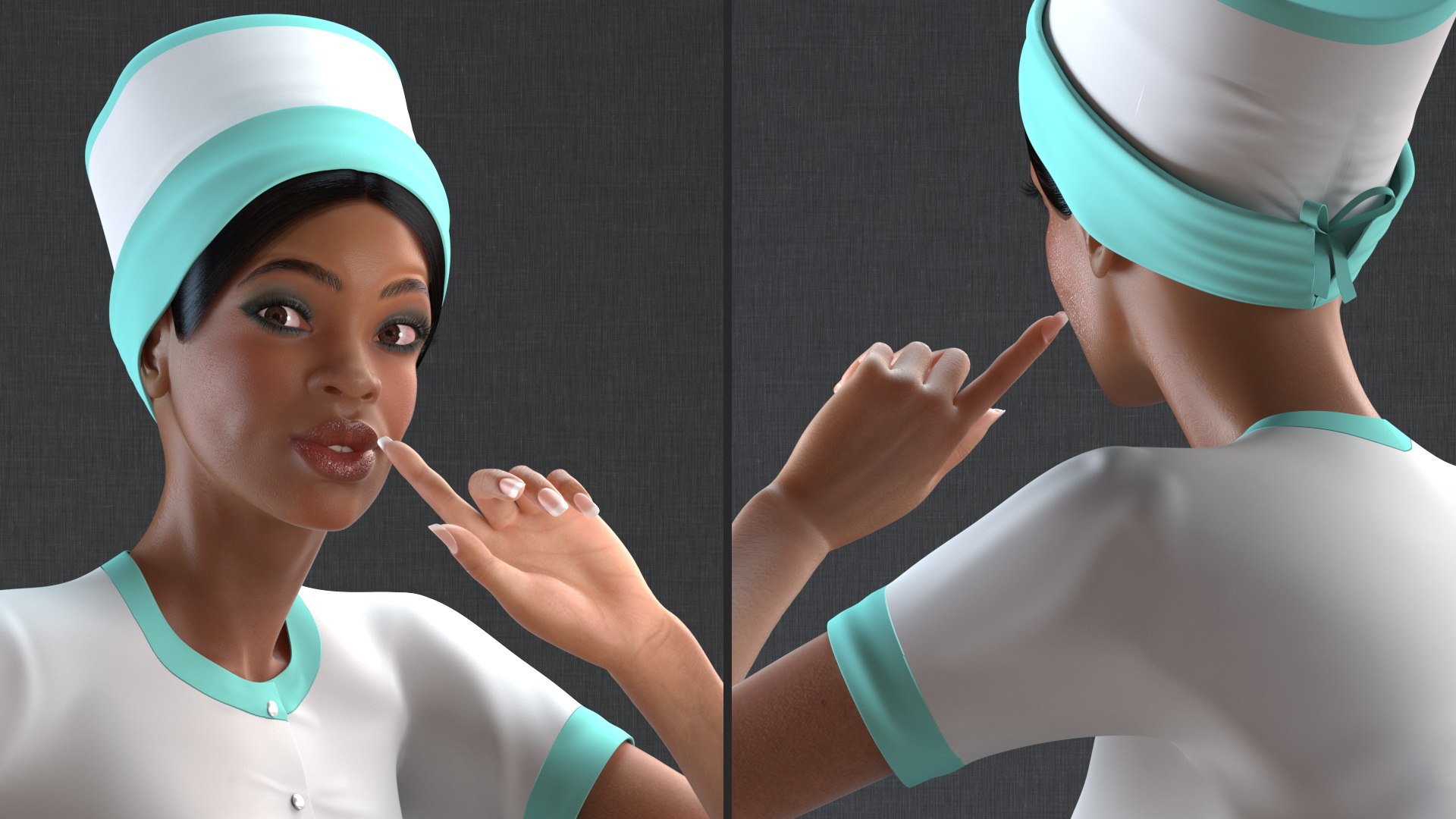light skinned black nurse 3D https://p.turbosquid.com/ts-thumb/Ge/AHg7oh/kuMNoCes/lightskinnedblacknursevray3dmodel007/jpg/1606813427/1920x1080/fit_q87/b9ed6df24bc9ad58d7fdf3406931c93d65cf1a26/lightskinnedblacknursevray3dmodel007.jpg