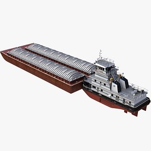 Pushboat with Hopper Barge