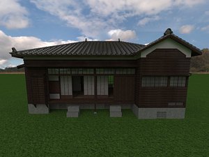 Traditional Japanese House wood design 3D model