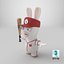 Raving Rabbids Baseballspieler-Charakter 8K