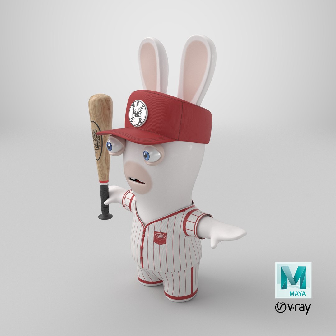 3D Raving Rabbids Baseball Player Character 8K https://p.turbosquid.com/ts-thumb/Ge/TFrPjX/ta/stemcell_maya_vray_render/png/1729083273/1920x1080/fit_q87/905cab093933f2c0afb871c8788697dcbd38d68b/stemcell_maya_vray_render.jpg