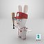 Raving Rabbids Baseballspieler-Charakter 8K