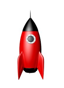 3D cartoon rocket