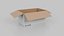 White Cardboard Box Retail Ready Trio &ndash; Rigged and Customizable 3D model