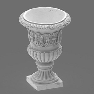 3D Classical Garden Urn Planter Realistic Aged Stone 3D Print Model 3D print model model