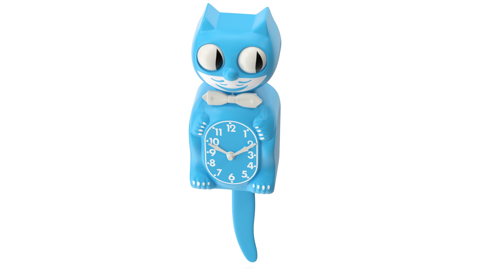 Vintage Wall Clock Blue Cat Rigged 3D model preview