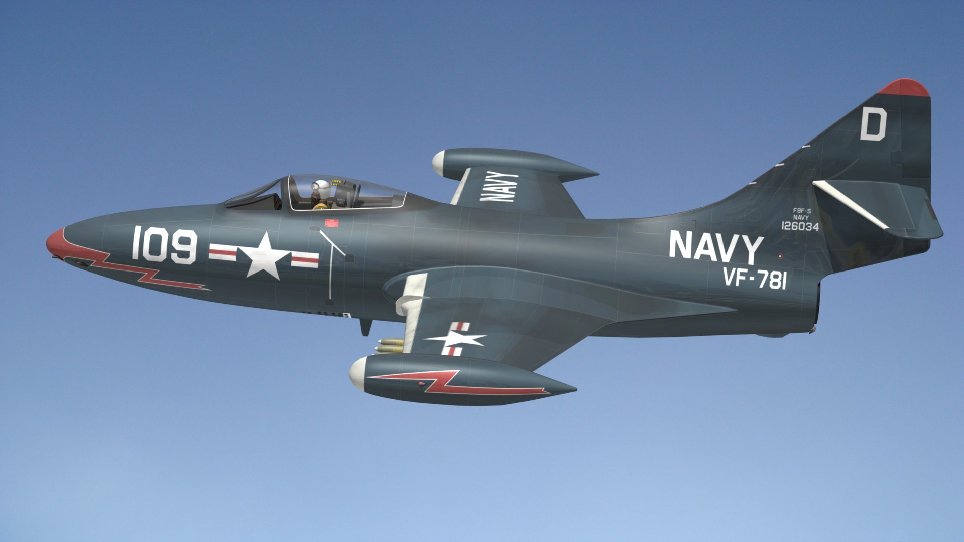 Grumman F9F Panther 3D model - TurboSquid 2029112