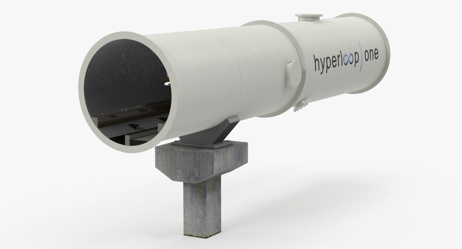 Hyperloop One xp1 in Tube 3D model preview