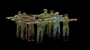 CZECHOSLOVAK WORLD WAR CHARACTER PACK 3D model