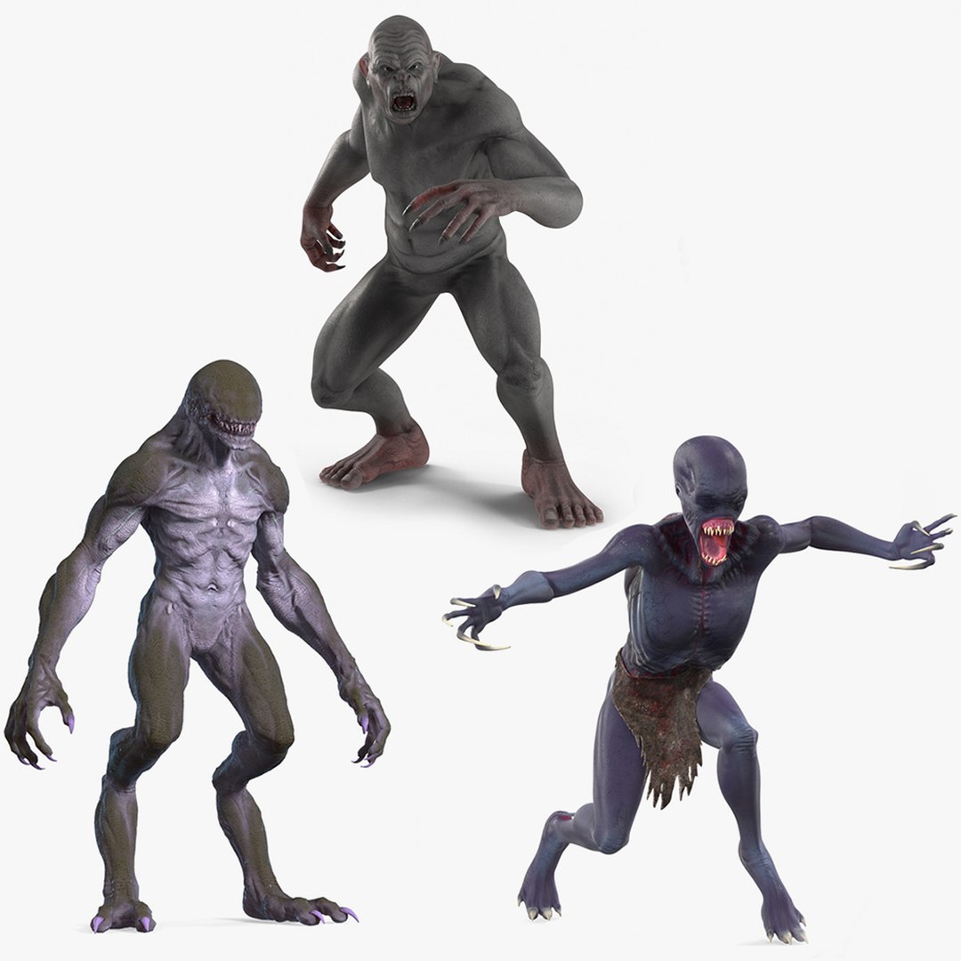 Monster Beasts Rigged Collection 2 for Maya 3D model preview