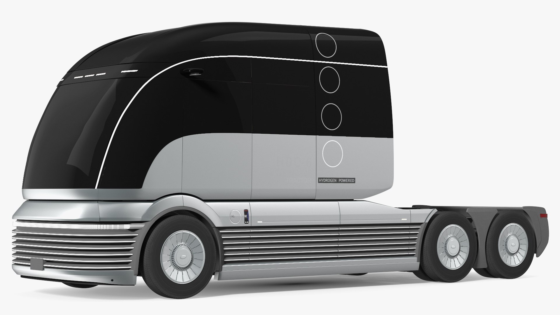 Futuristic Hydrogen Powered Semi Truck Rigged for Cinema 4D 3D model preview