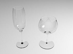 wine glasses 3d max