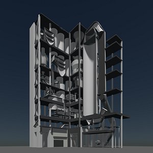 3D Machine building in cutaway section 25i21 model