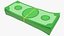 Stack of Cartoon Money Bills V2 3D